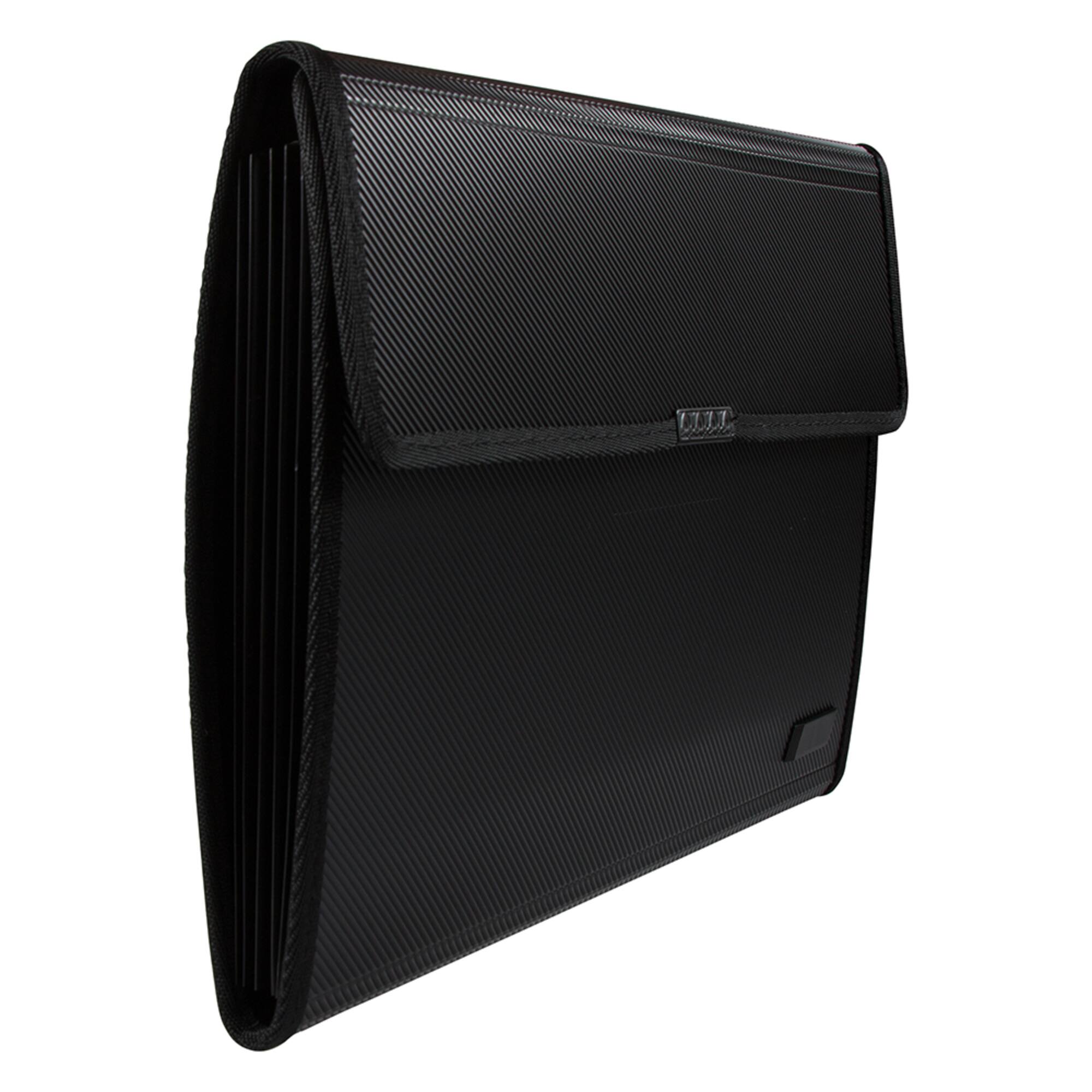 JAM Paper Black Padfolio with Expanding File